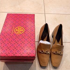 New Tory Burch Georgia Pump 35mm Spongy Women's Sz 10.5M Ginger Shortbread